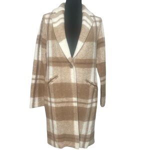 Cynthia Rowley Peacoat Size XS Wool Blend Tan White Beige Off White Warm Coat